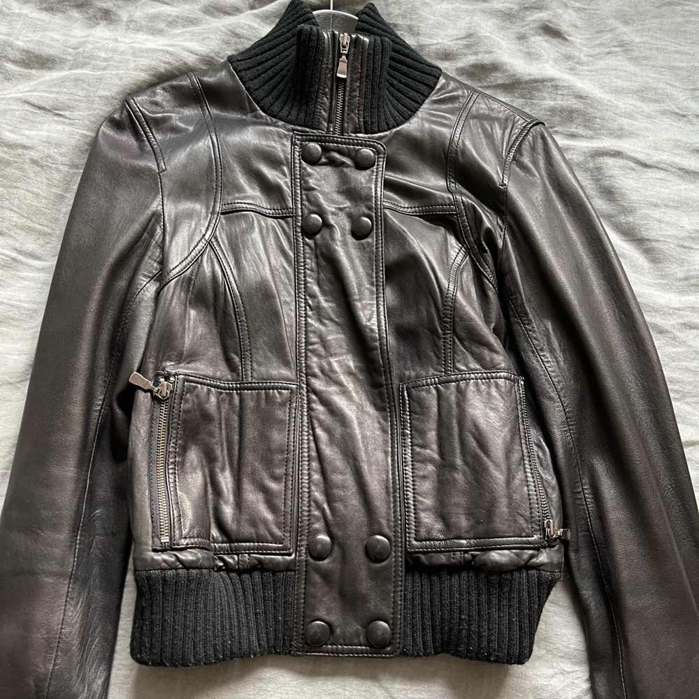 Ted Baker Bomber Leather Jacket